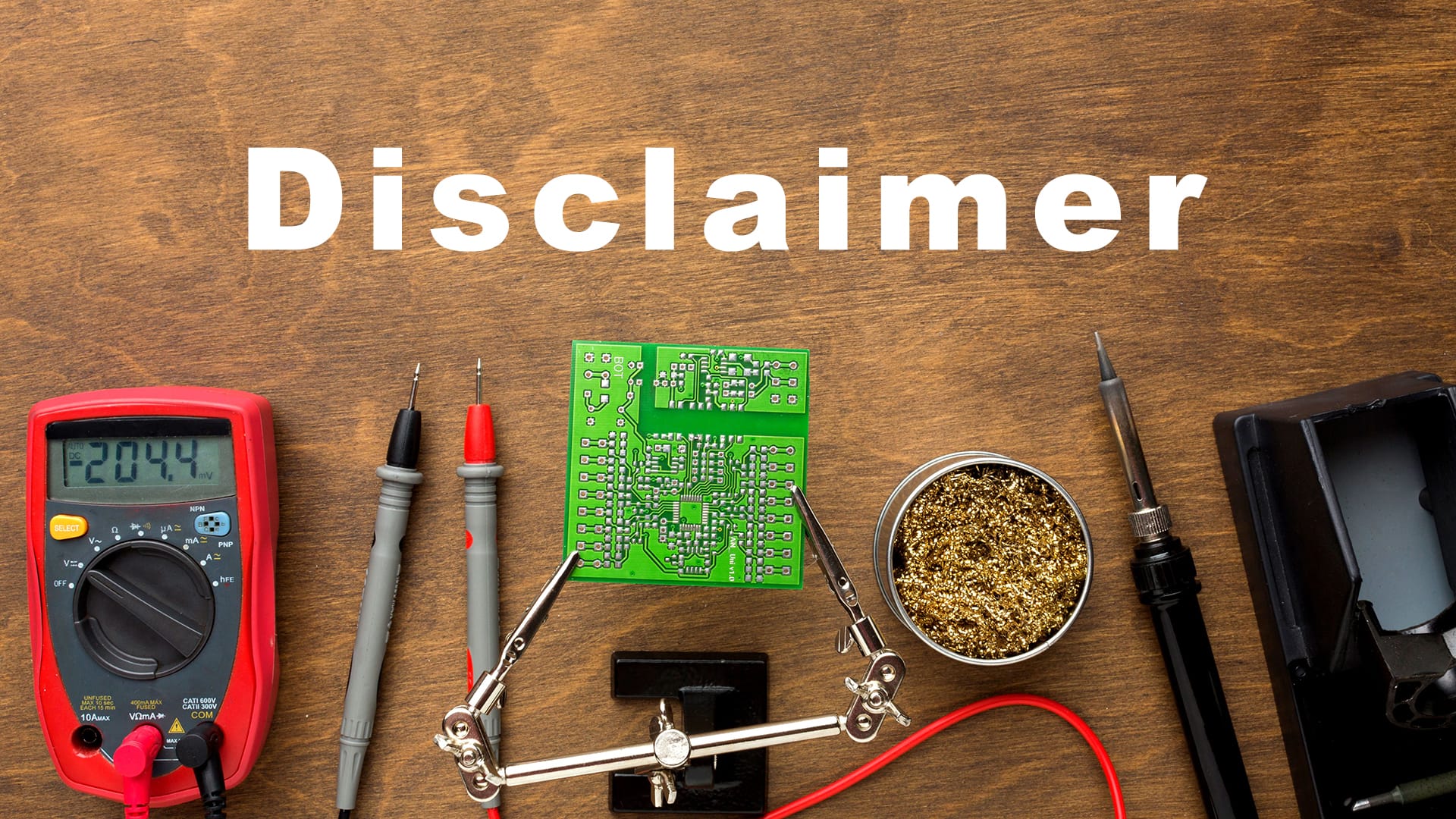 Circuit Advice - Disclaimer